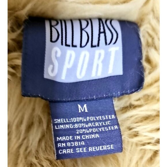 Bill Blass Sports Faux Suede Fur Womens Sweater Jacket Size M Tan Faux Fur - Picture 7 of 8